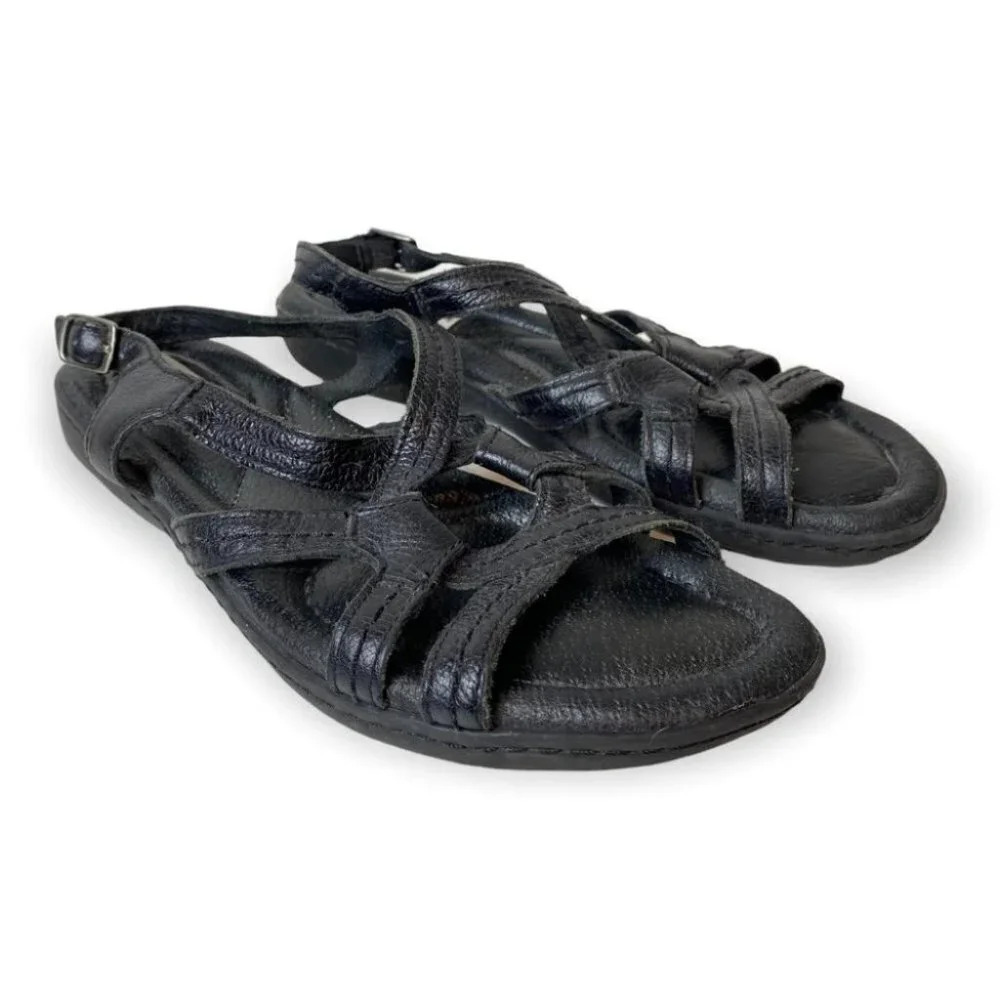 Arnold Churgin  Black Strapped Sandals 6.5
